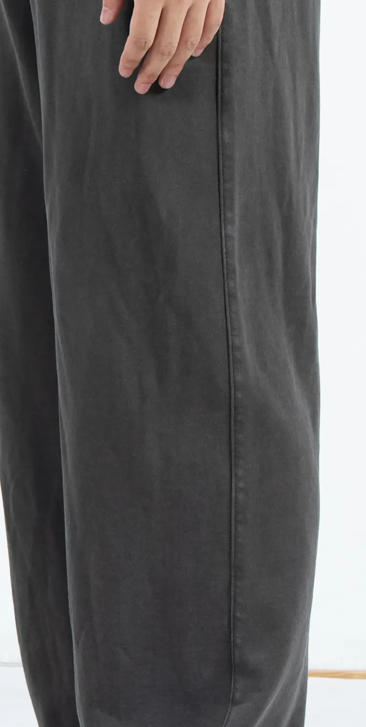 Charcoal Wide-Leg Sweatpants with Faded-Look Seams