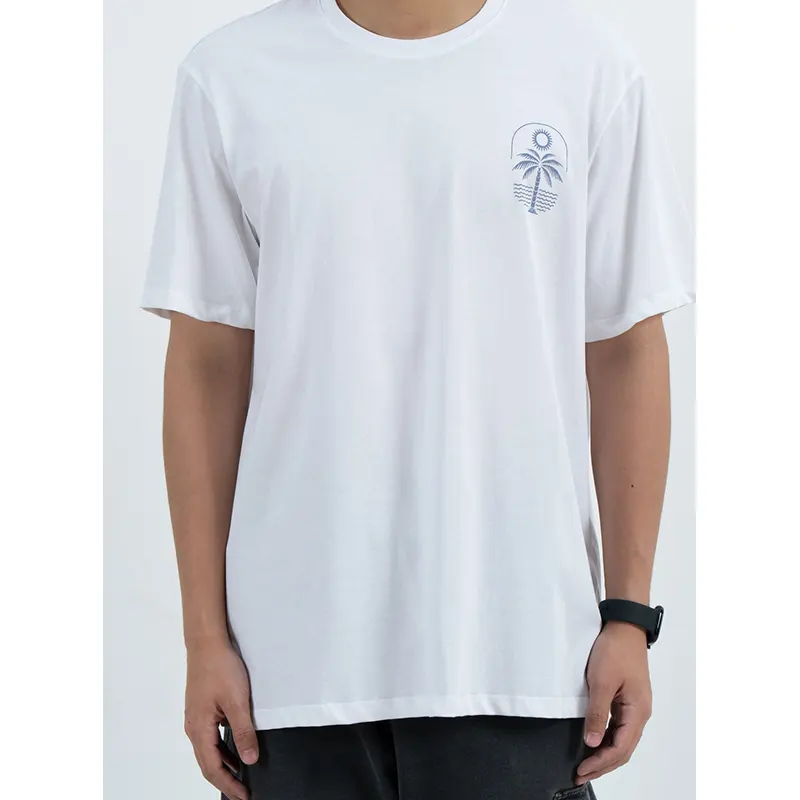 T-shirt girocollo comoda con grafica a forma di palma sul petto e sulla schiena